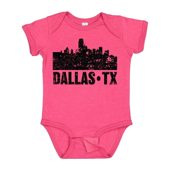 Inktastic Dallas Texas City Skyline with Grunge Boys or Girls Baby Bodysuit