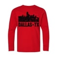 thumbnail image 1 of Inktastic Dallas Texas City Skyline with Grunge Long Sleeve Youth T-Shirt, 1 of 5