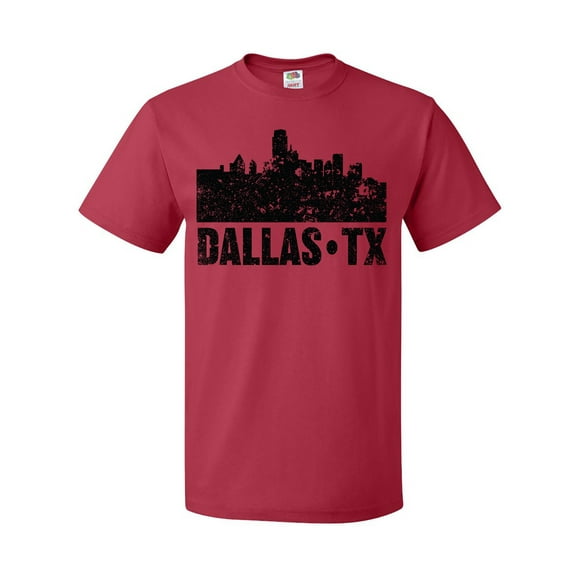Inktastic Dallas Texas City Skyline with Grunge T-Shirt