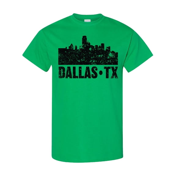 Inktastic Dallas Texas City Skyline with Grunge T-Shirt