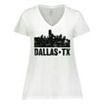 thumbnail image 1 of Inktastic Dallas Texas City Skyline with Grunge Women's Plus Size V-Neck T-Shirt, 1 of 5
