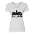 thumbnail image 1 of Inktastic Dallas Texas City Skyline with Grunge Women's V-Neck T-Shirt, 1 of 5