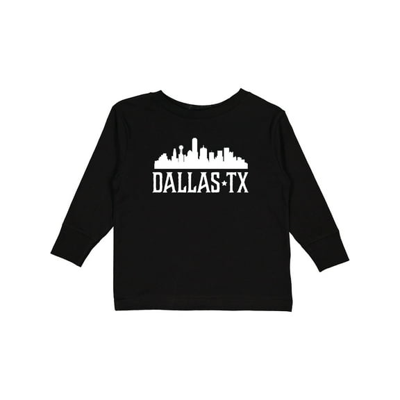 Inktastic Dallas Texas Skyline TX Cities Boys or Girls Long Sleeve Toddler T-Shirt
