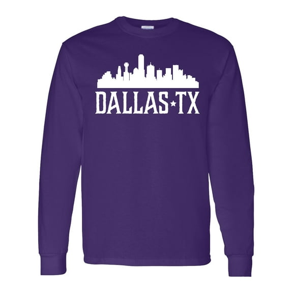 Inktastic Dallas Texas Skyline Tx Cities Long Sleeve T-Shirt