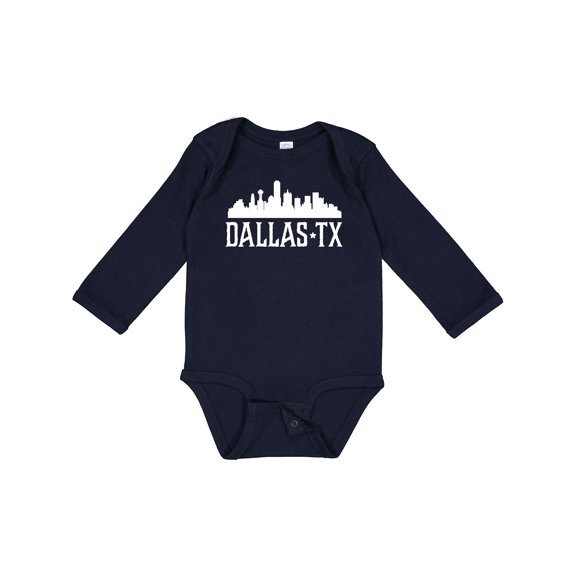 Inktastic Dallas Texas Skyline Tx Cities Boys or Girls Long Sleeve Baby Bodysuit