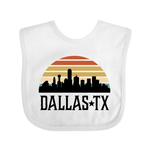 Inktastic Dallas Texas Skyline Vintage Boys or Girls Baby Bib