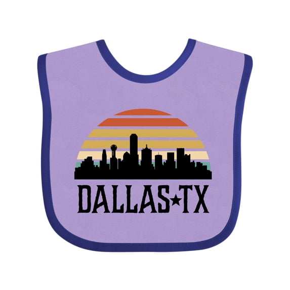 Inktastic Dallas Texas Skyline Vintage Boys or Girls Baby Bib