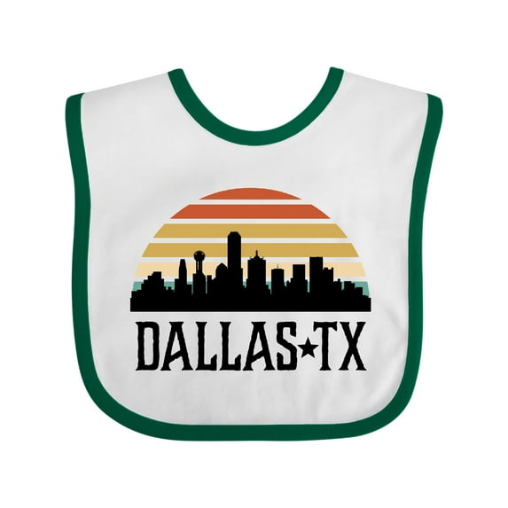 Inktastic Dallas Texas Skyline Vintage Boys or Girls Baby Bib