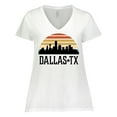 thumbnail image 1 of Inktastic Dallas Texas Skyline Vintage Women's Plus Size V-Neck T-Shirt, 1 of 5