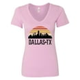 thumbnail image 1 of Inktastic Dallas Texas Skyline Vintage Women's V-Neck T-Shirt, 1 of 5