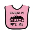 thumbnail image 1 of Inktastic Dallas Texas Someone Loves Me Boys or Girls Baby Bib, 1 of 4