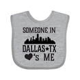 thumbnail image 1 of Inktastic Dallas Texas Someone Loves Me Boys or Girls Baby Bib, 1 of 4