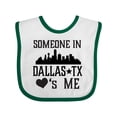 thumbnail image 1 of Inktastic Dallas Texas Someone Loves Me Boys or Girls Baby Bib, 1 of 4
