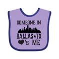 thumbnail image 1 of Inktastic Dallas Texas Someone Loves Me Boys or Girls Baby Bib, 1 of 4