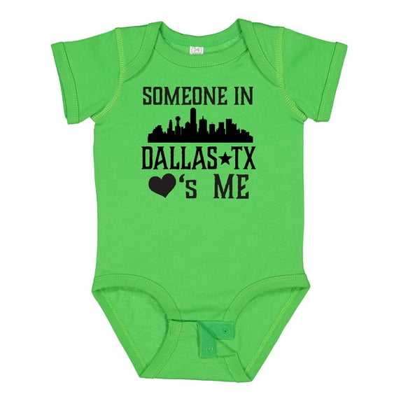 Inktastic Dallas Texas Someone Loves Me Boys or Girls Baby Bodysuit