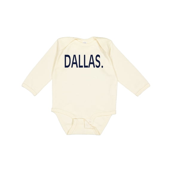 Inktastic Dallas in Blue Text Boys or Girls Long Sleeve Baby Bodysuit