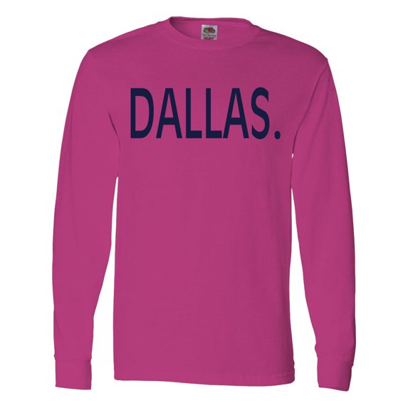 Inktastic Dallas in Blue Text Long Sleeve T-Shirt
