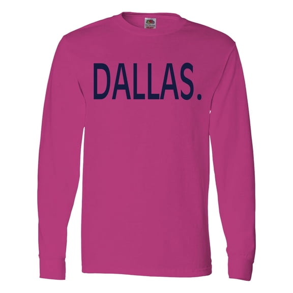 Inktastic Dallas in Blue Text Long Sleeve T-Shirt