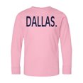 thumbnail image 1 of Inktastic Dallas in Blue Text Long Sleeve Youth T-Shirt, 1 of 5