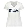 thumbnail image 1 of Inktastic Dallas in Blue Text Women's Plus Size V-Neck T-Shirt, 1 of 5