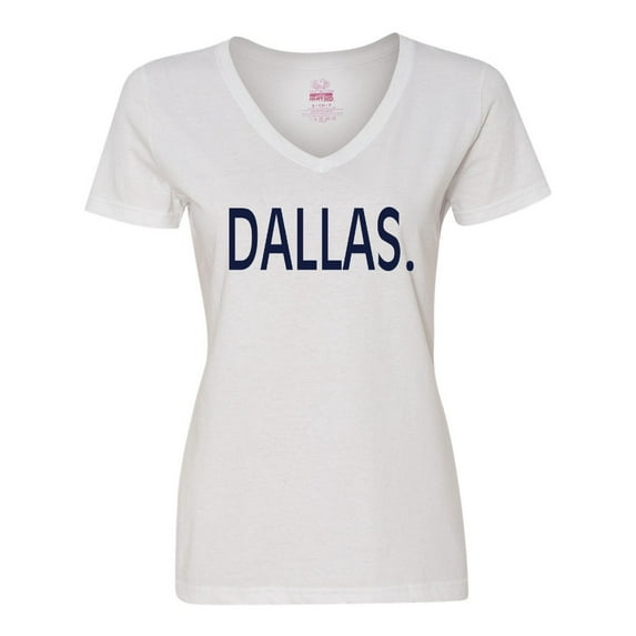 Inktastic Dallas in Blue Text Women's V-Neck T-Shirt