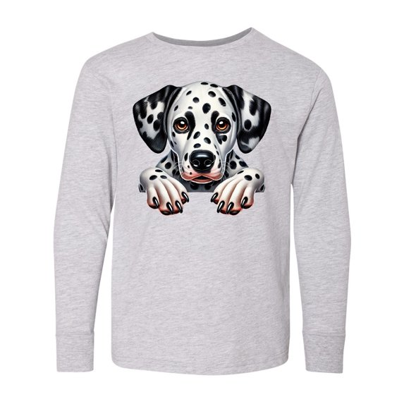 Inktastic Dalmatian Dog Illustration Long Sleeve Youth T-Shirt