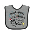 thumbnail image 1 of Inktastic Dance Like Frosty, Shine Like Rudolph, Give Like Santa Boys or Girls Baby Bib, 1 of 4
