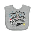 thumbnail image 1 of Inktastic Dance Like Frosty, Shine Like Rudolph, Give Like Santa Boys or Girls Baby Bib, 1 of 4