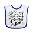 thumbnail image 1 of Inktastic Dance Like Frosty, Shine Like Rudolph, Give Like Santa Boys or Girls Baby Bib, 1 of 4