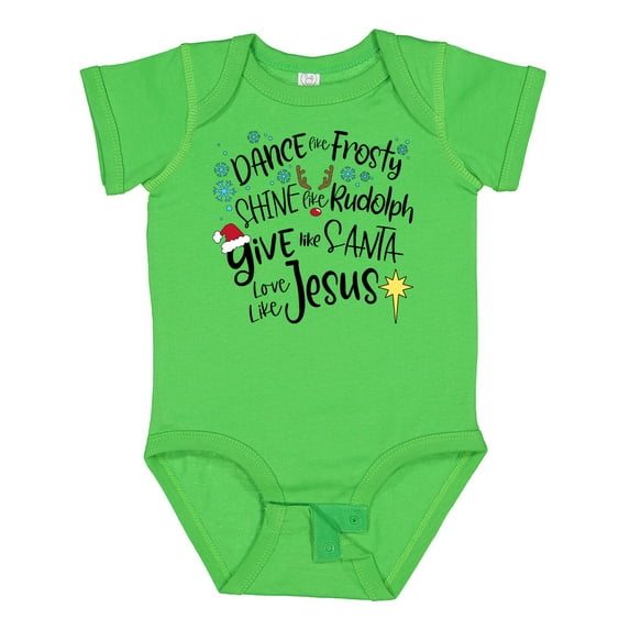 Inktastic Dance Like Frosty, Shine Like Rudolph, Give Like Santa Boys or Girls Baby Bodysuit