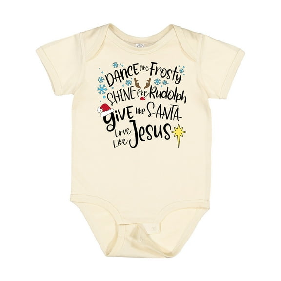 Inktastic Dance Like Frosty, Shine Like Rudolph, Give Like Santa Boys or Girls Baby Bodysuit