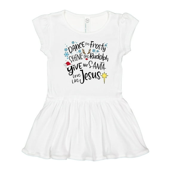 Inktastic Dance Like Frosty, Shine Like Rudolph, Give Like Santa Girls Toddler Dress