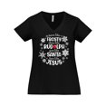 thumbnail image 1 of Inktastic Dance Like Frosty, Shine Like Rudolph, Give Like Santa, Love Like Jesus Women's Plus Size V-Neck T-Shirt, 1 of 5
