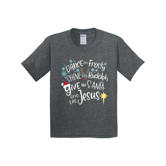Inktastic Dance Like Frosty, Shine Like Rudolph, Give Like Santa Youth T-Shirt