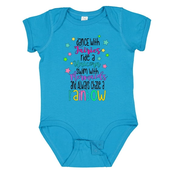 Inktastic Dance with Fairies, Ride a Unicorn, Swim with Mermaids Boys or Girls Baby Bodysuit