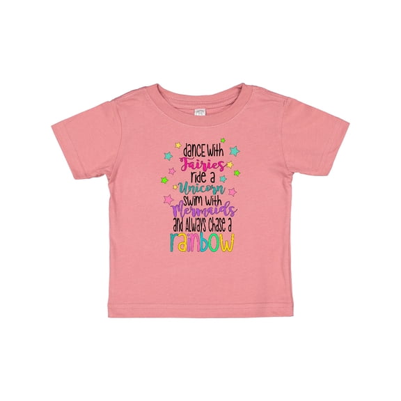 Inktastic Dance with Fairies, Ride a Unicorn, Swim with Mermaids Boys or Girls Baby T-Shirt