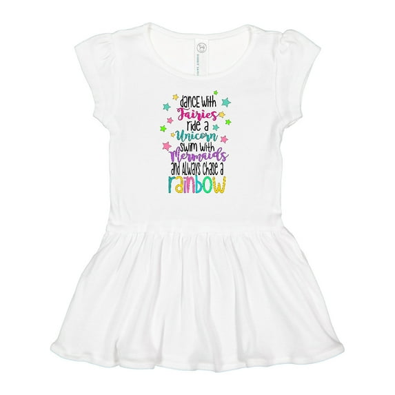 Inktastic Dance with Fairies, Ride a Unicorn, Swim with Mermaids Girls Baby Dress