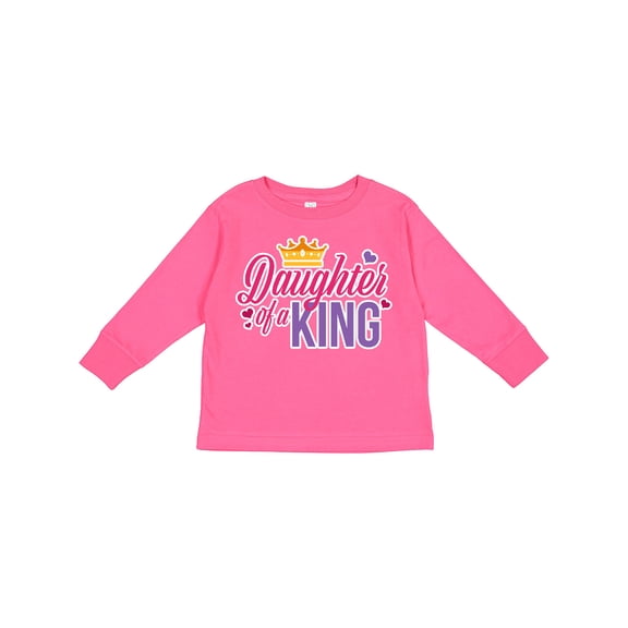 Inktastic Daughter of a King with Crown Fathers Day Boys or Girls Long Sleeve Toddler T-Shirt