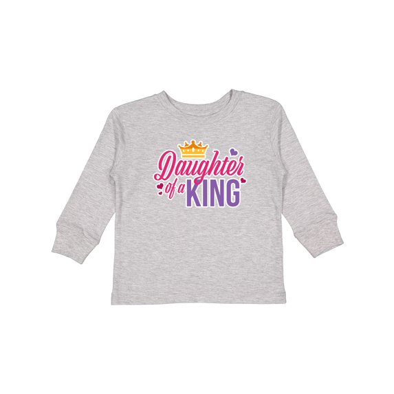 Inktastic Daughter of a King with Crown Fathers Day Boys or Girls Long Sleeve Toddler T-Shirt