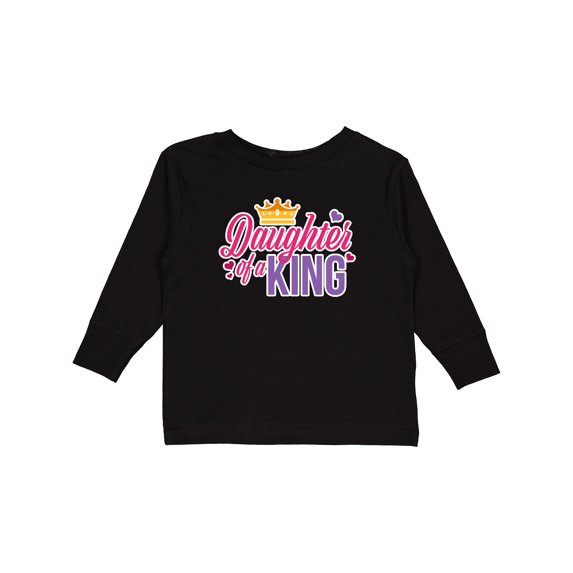 Inktastic Daughter of a King with Crown Fathers Day Boys or Girls Long Sleeve Toddler T-Shirt