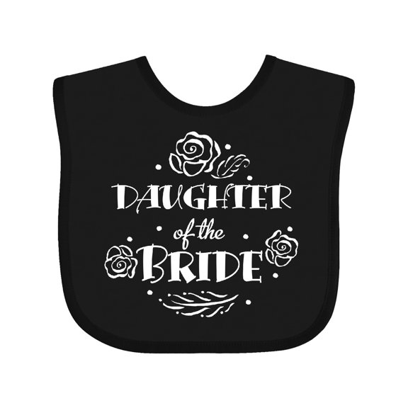 Inktastic Daughter of the Bride Roses and Leaves Boys or Girls Baby Bib
