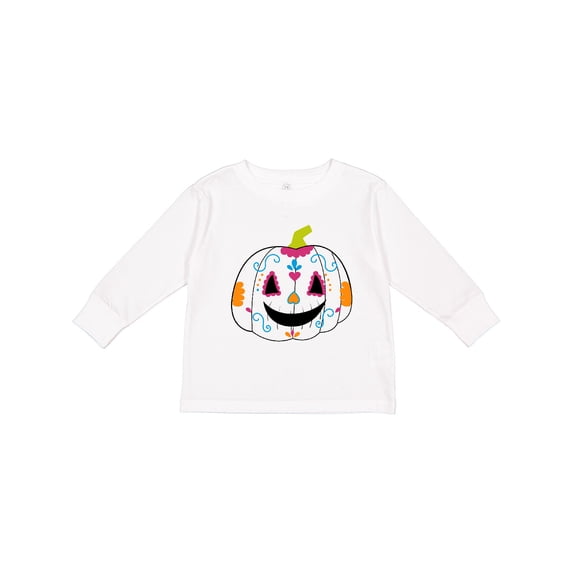 Inktastic Day Of The Dead Pumpkin Boys or Girls Long Sleeve Toddler T-Shirt