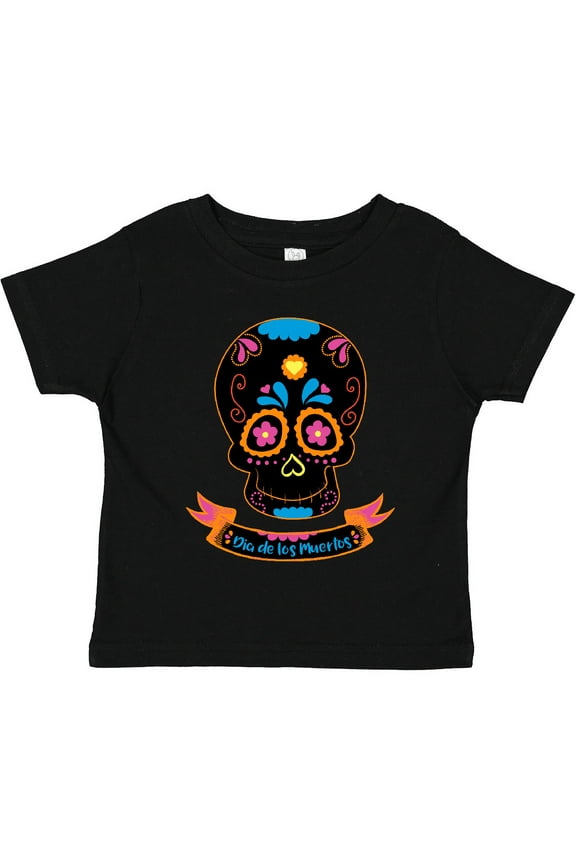Day of the Dead Skull Blk Boys or Girls Toddler T-Shirt