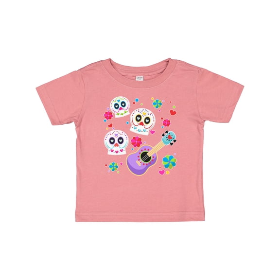 Inktastic Day of the Dead Owl Sugar Skulls and Guitar Boys or Girls Baby T-Shirt