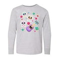 thumbnail image 1 of Inktastic Day of the Dead Owl Sugar Skulls and Guitar Long Sleeve Youth T-Shirt, 1 of 5