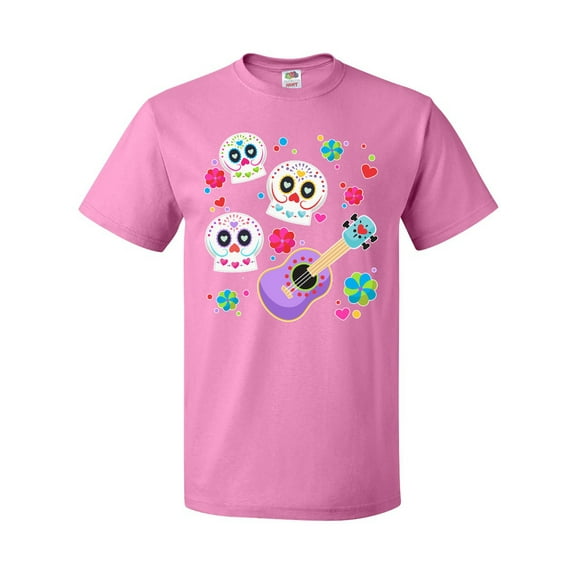 Inktastic Day of the Dead Owl Sugar Skulls and Guitar T-Shirt
