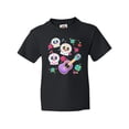 thumbnail image 1 of Inktastic Day of the Dead Owl Sugar Skulls and Guitar Youth T-Shirt, 1 of 5