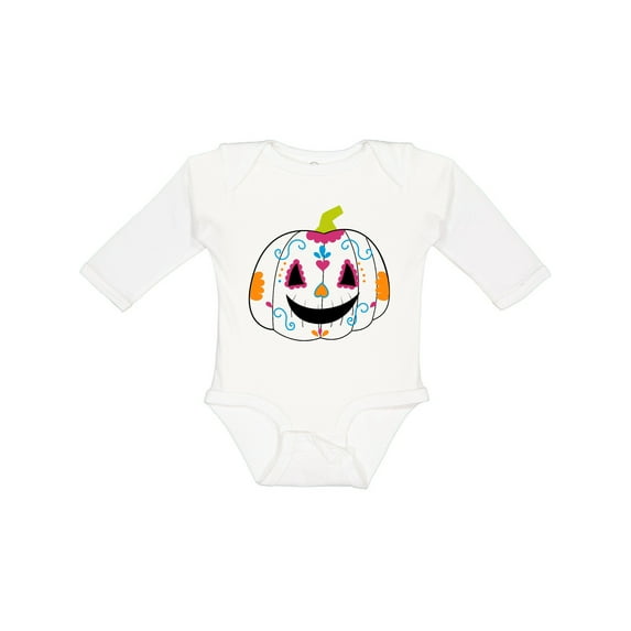 Inktastic Day of the Dead Pumpkin Boys or Girls Long Sleeve Baby Bodysuit