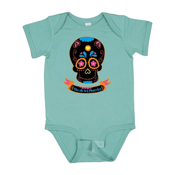 Inktastic Day of the Dead Skull BLK Boys or Girls Baby Bodysuit
