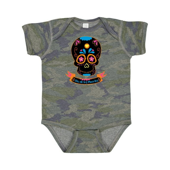 Inktastic Day of the Dead Skull BLK Boys or Girls Baby Bodysuit